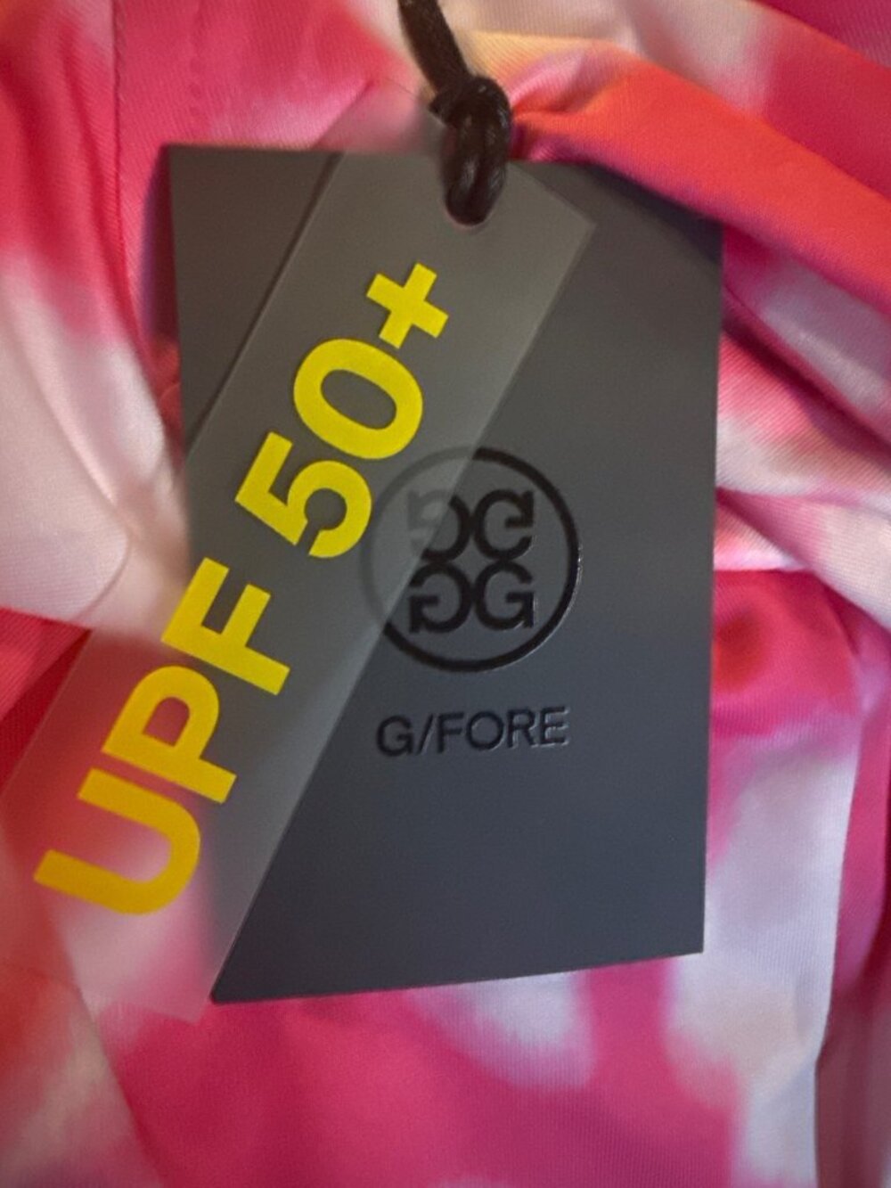 G/Fore Tie Dye Polo Shirt UPF 50+ Golf Style Pink & White Men's Medium New NWT - Picture 7 of 8